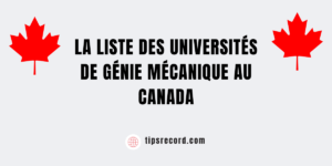 universités de génie mécanique au Canada